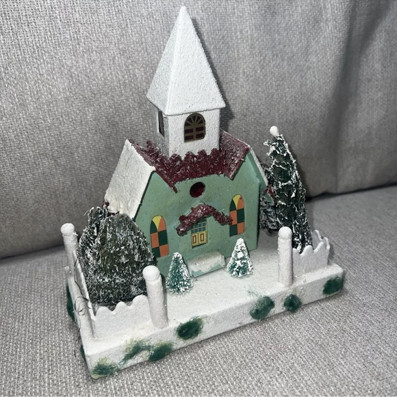 Christopher Radko Shiny Brite Sparkle Town Mistletoe Circle Church in VGC - Picture 4 of 4